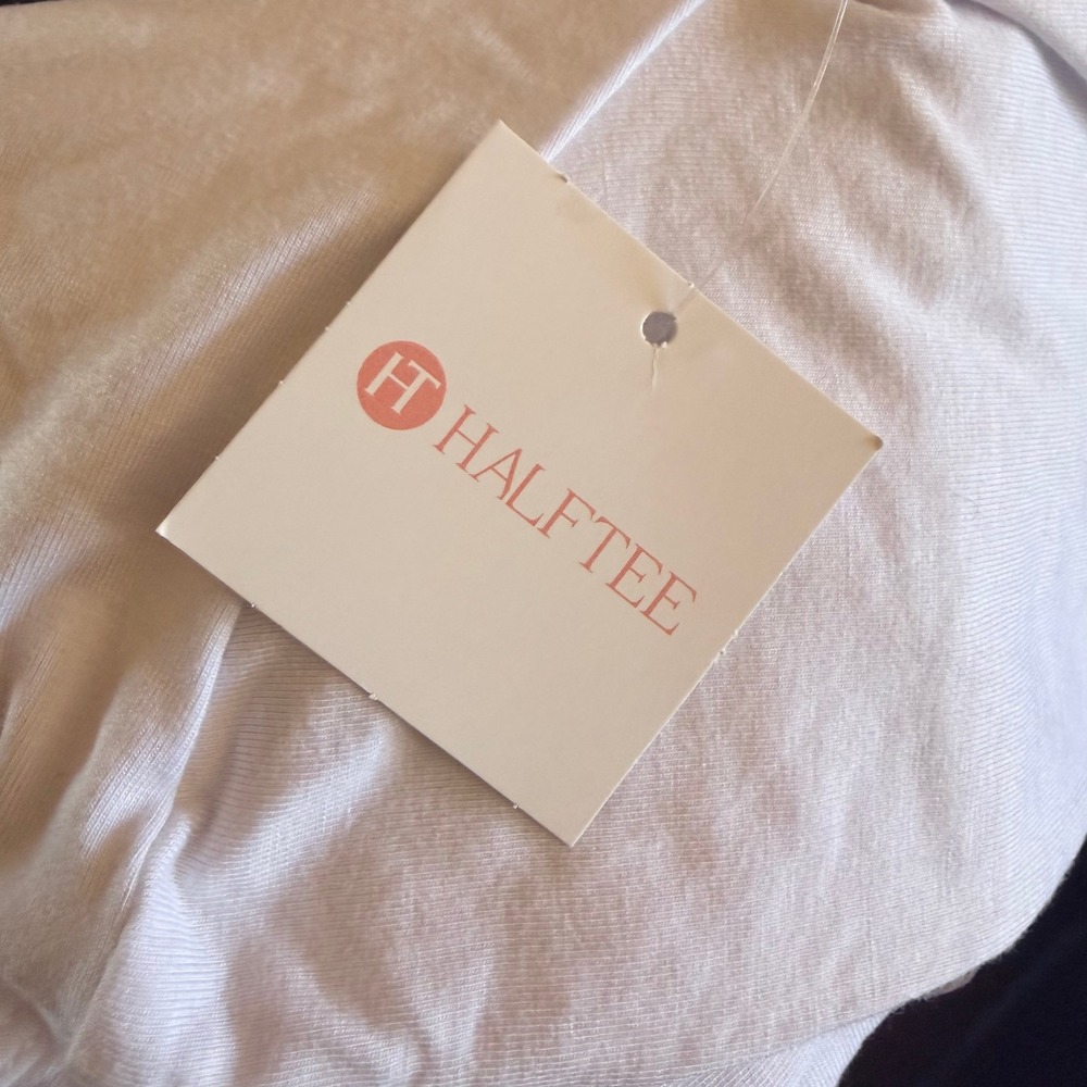 Halftee Boyfriend Reversible Layering Top White Short Sleeve Crop XS NWT LDS - Picture 4 of 6